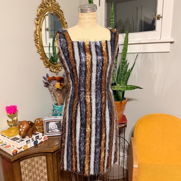 cheap gold dresses online Abigail Coat Gold Tinsel Tweed Gold / XL main image 1